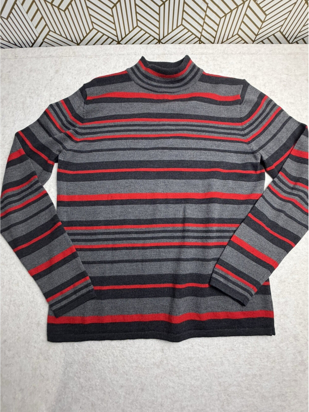 Pendleton Women’s M Tall 100% Merino Wool Turtleneck Striped Sweater Classic